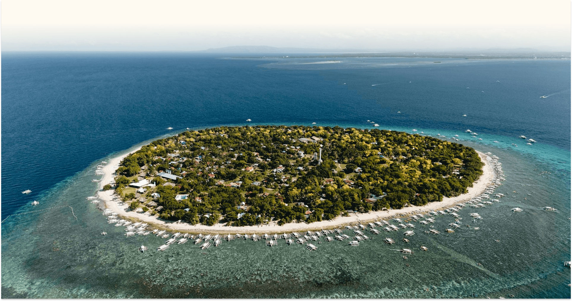 An aerial photo of Panglao IslanD overseeing the whole island