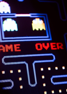Retro game over screen