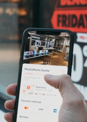 Online store shown on mobile phone