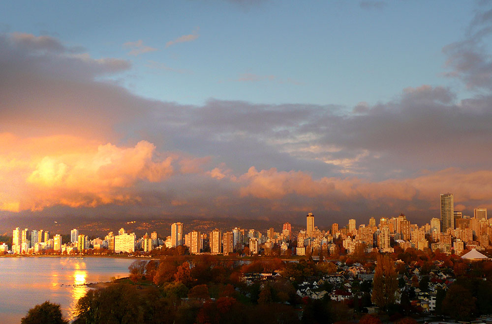 Downtown Vancouver Skyline at Sunset